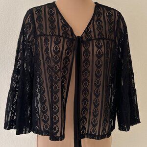 Lace Lady Jacket with Bell Sleeves, Tie Front NWT